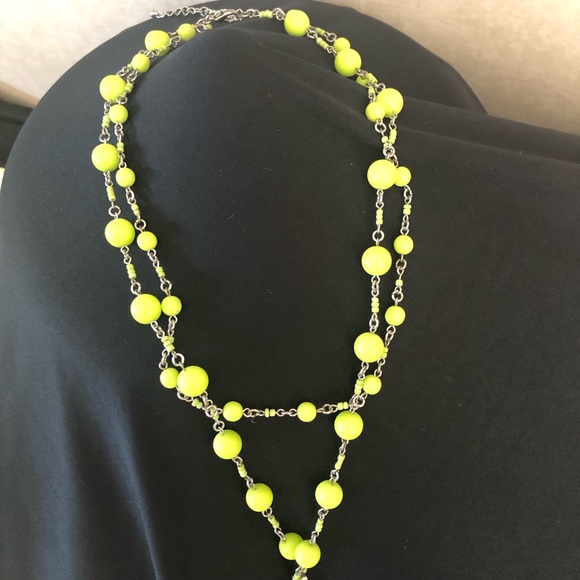 Green Beaded Cross Necklace - Picture 5 of 6
